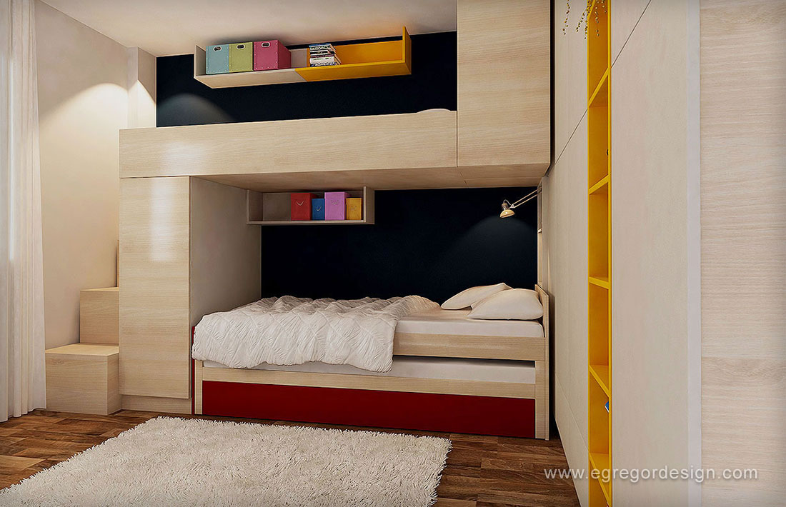 Pal mdf, design mobila camera copii Cluj pret.