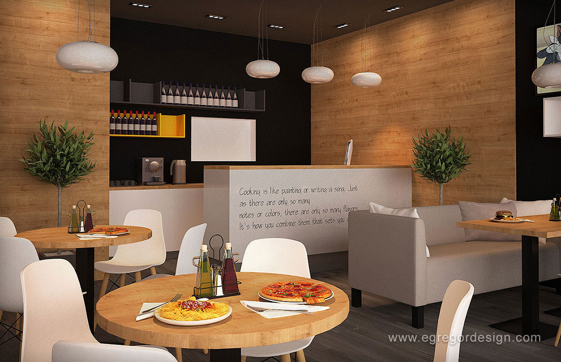 Pizzeria flavours baia mare pal mdf, design interior si mobilier pentru tineri casatoriti.