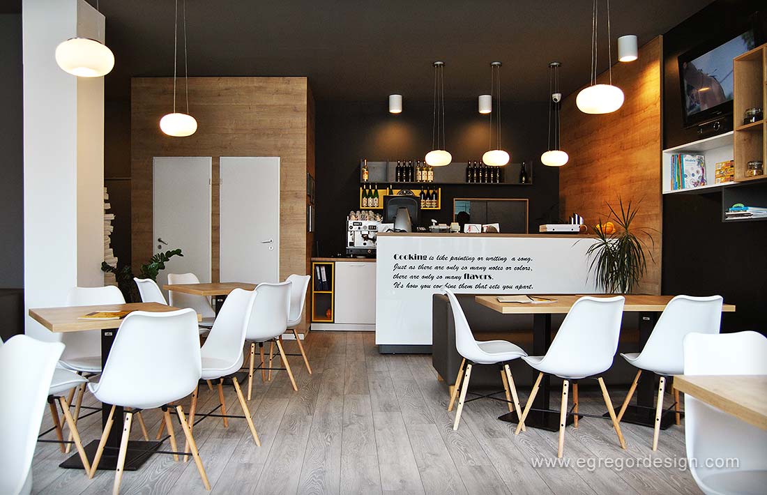 Interior pizzeria flavours, MDF infoliat.