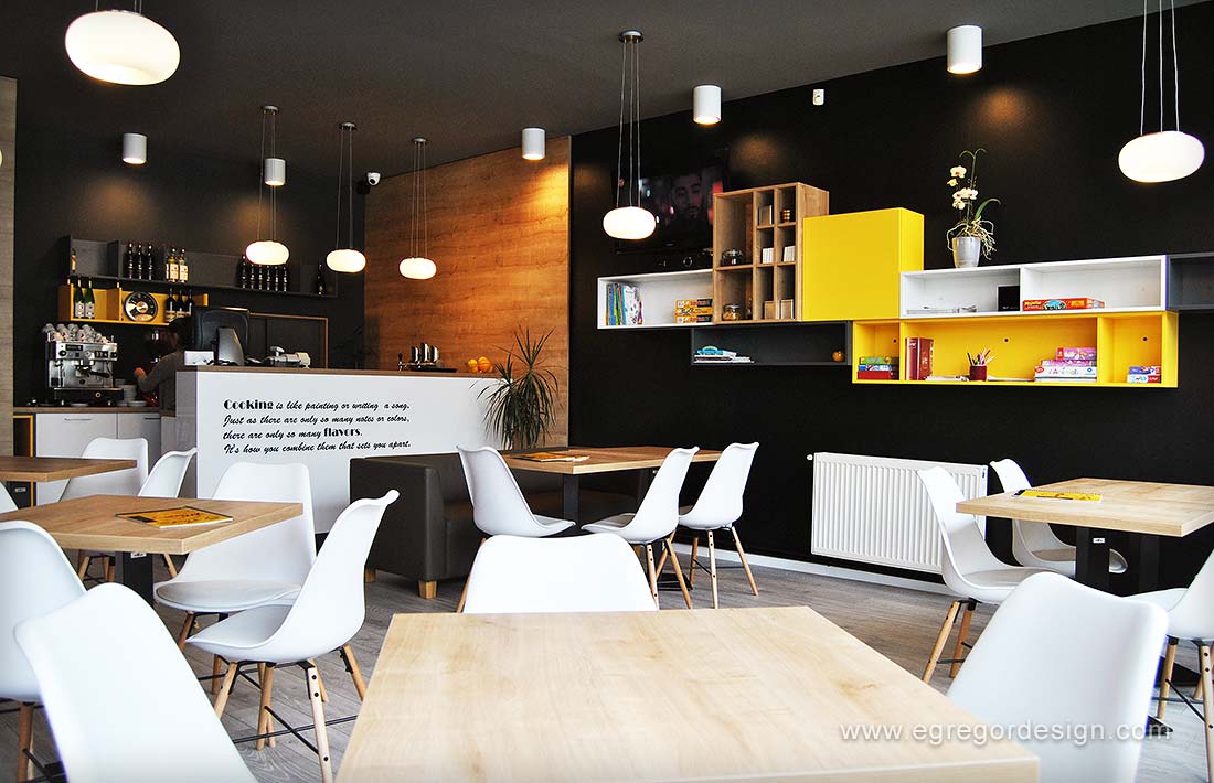 Interior pizzeria flavours, maner ascuns.