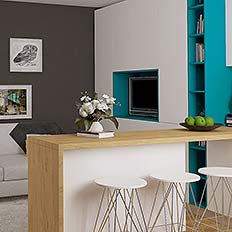 Interior garsoniera, design mobilier Cluj living.